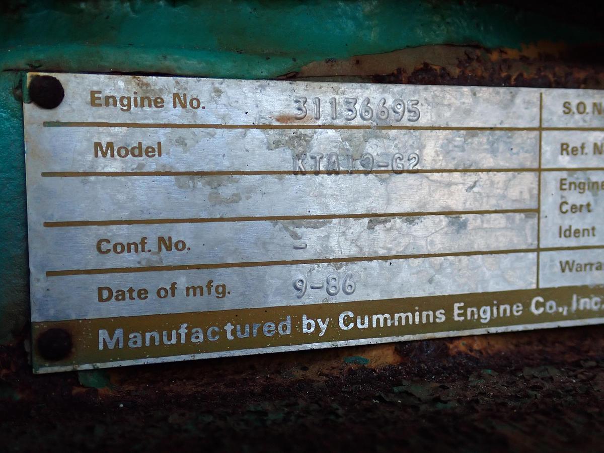 Used 1986 Onan 400.0DFN 400 KW STANDBY Generator