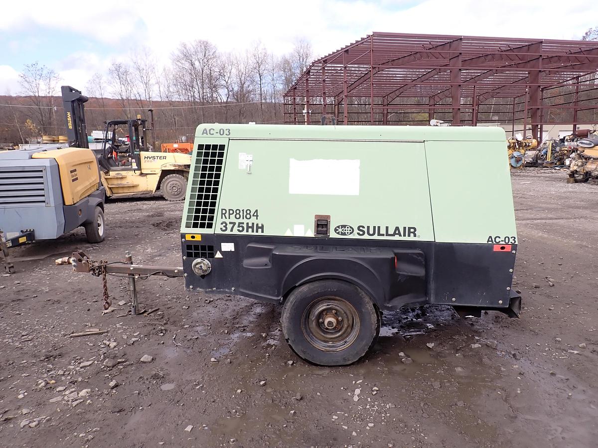 Used 2008 Sullair 375HH 375 CFM Air Compressor 200 PSI 49 ORIGINAL HOURS!
