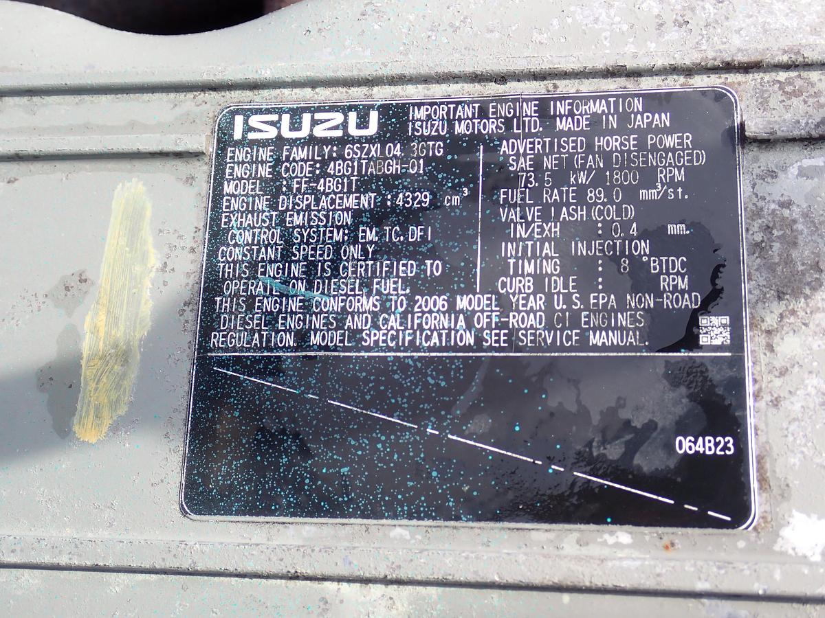 Used 2006 Isuzu 4BG1T Turbo Diesel Engine