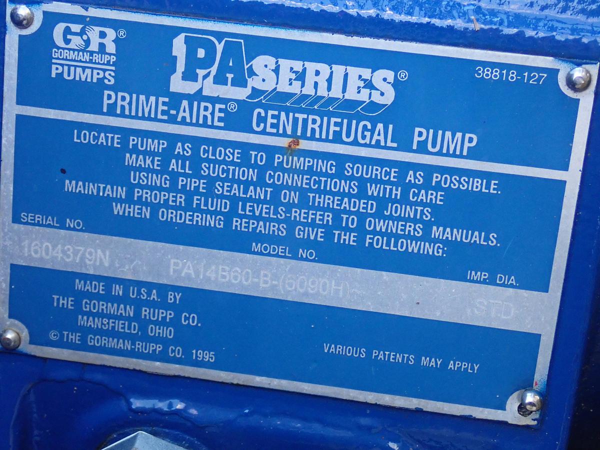 Used 2016 Gorman Rupp PA14B60 14" Water Pump ELECTRIC