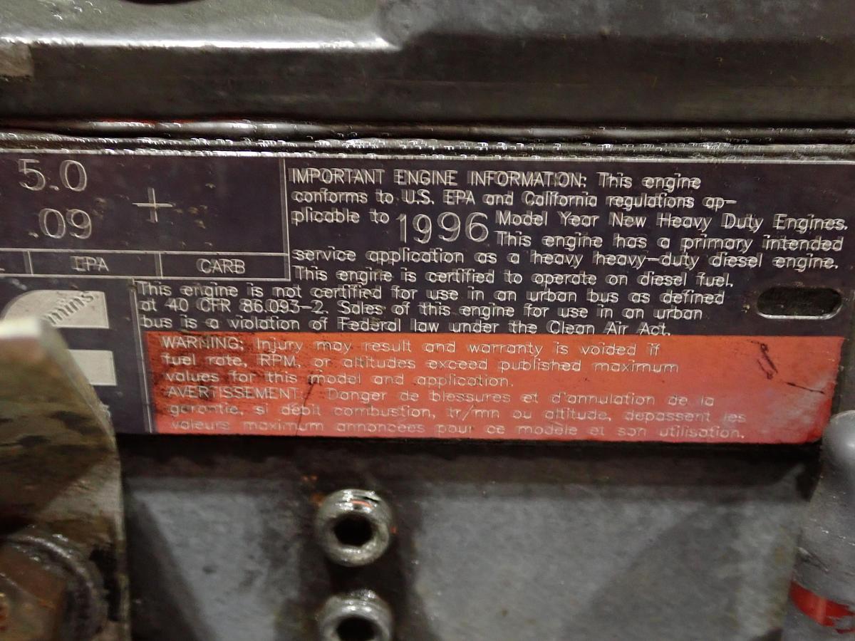 Used 1996 Cummins M11-370E Diesel Engine CELECT CPL 1856 370 HP