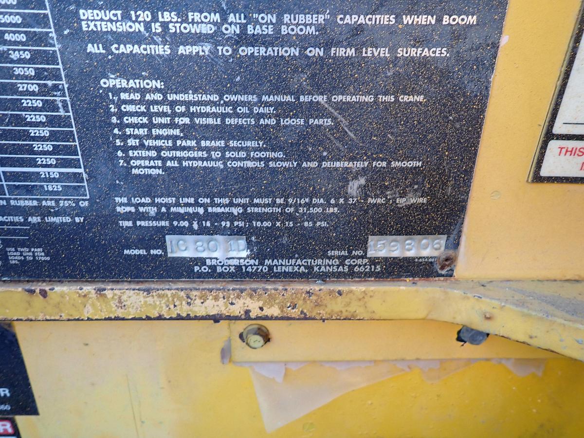 Used 1989 Broderson IC80-1D Carry Deck Crane