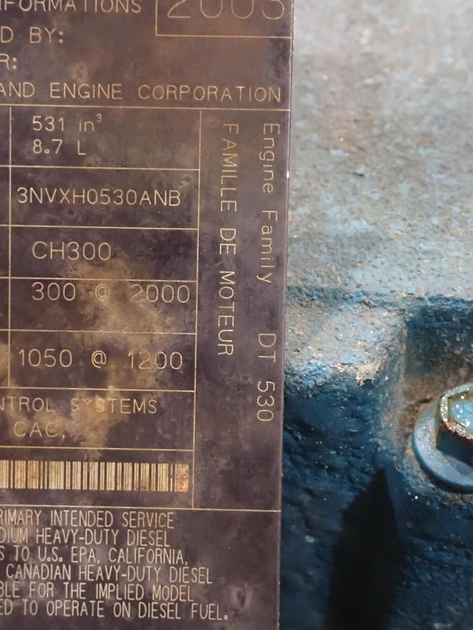 Used 2003 International DT530E Diesel Engine 300 HP