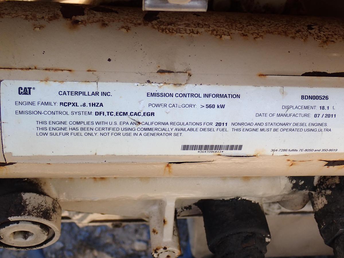 Used 2011 CAT C18 Twin Turbo Diesel Engine POWER UNIT 800 HP