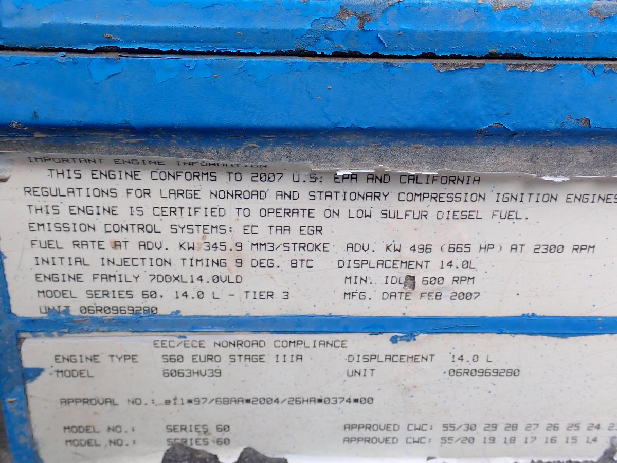 Used 2007 Detroit Diesel 14 Liter Series 60 665 HP INDUSTRIAL