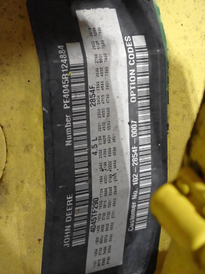 Used 2017 John Deere 4045TF290 Diesel Engine POWER UNIT