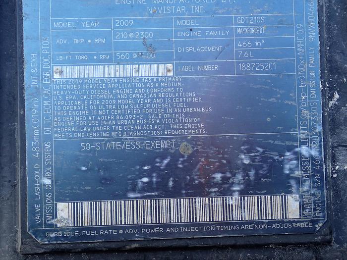 Used 2009 International Maxxforce DT 210 HP Diesel Truck Engine