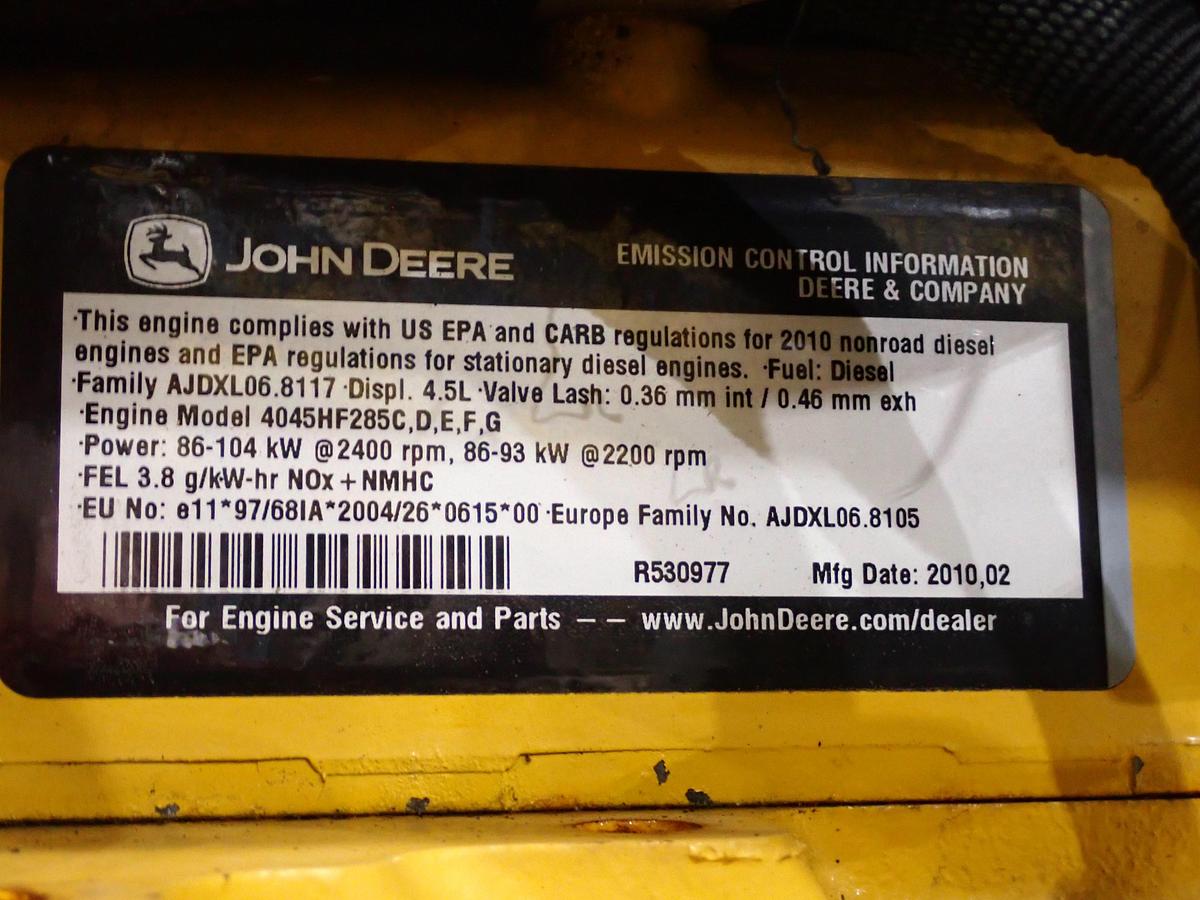 Used 2010 John Deere 4045HF285 Diesel Engine LOW HOURS
