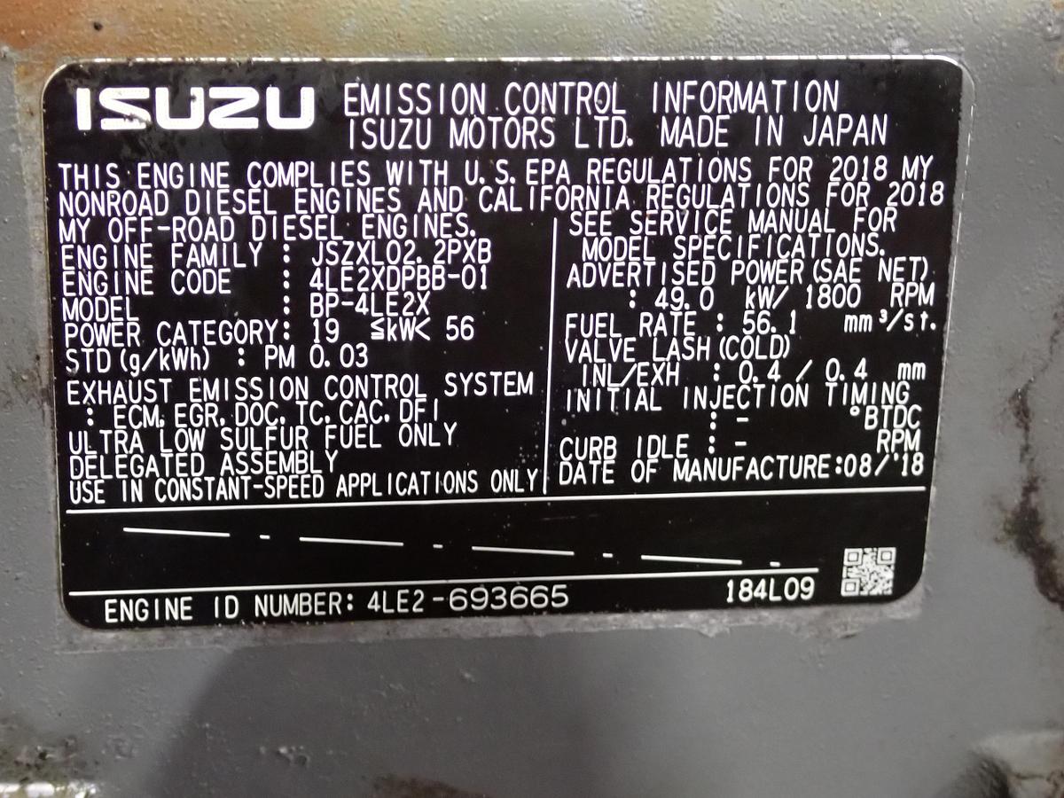 Used 2018 Isuzu 4LE2 Turbo Diesel Engine