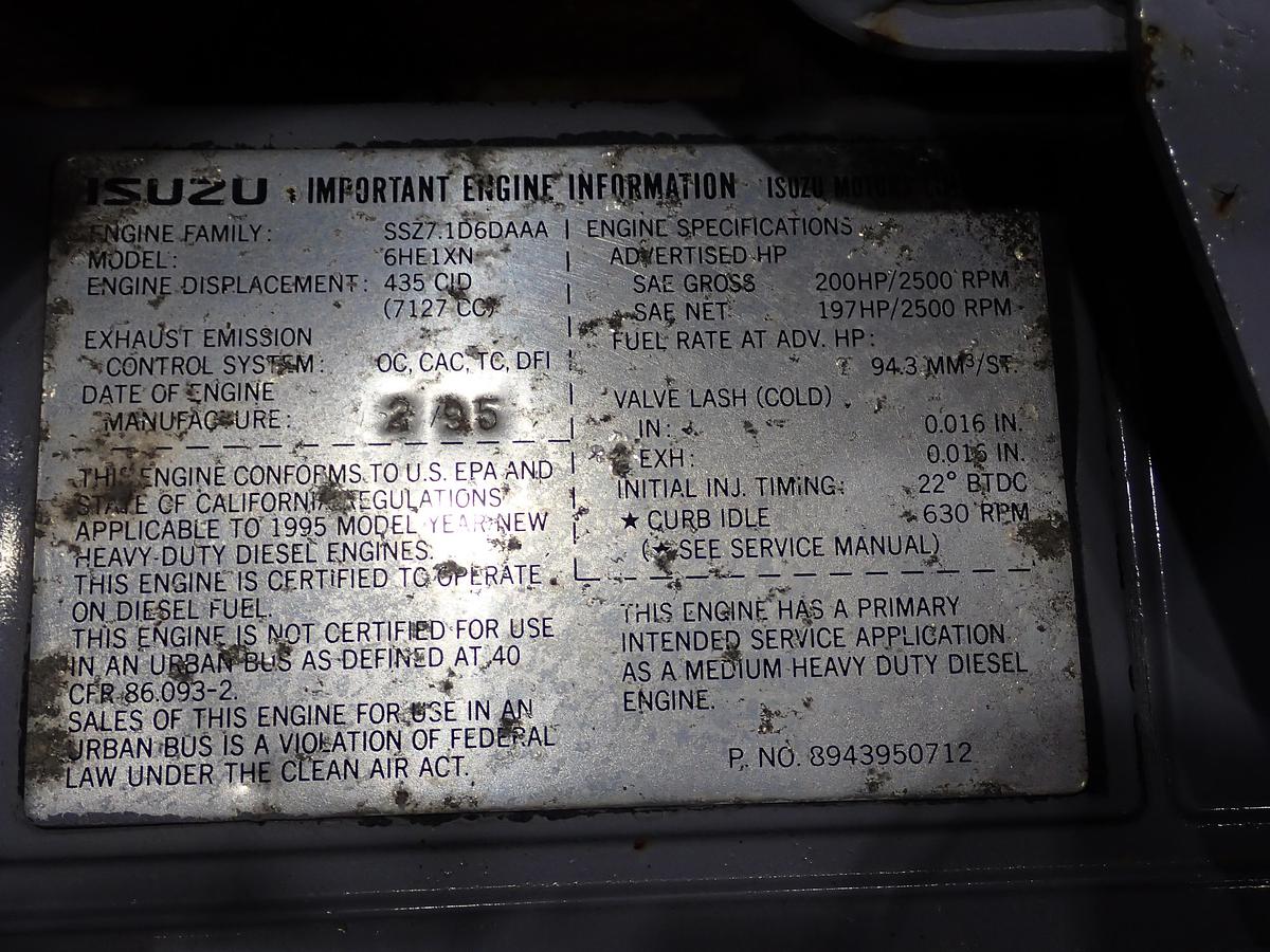Used 1995 Isuzu 6HE1-XN Diesel Engine