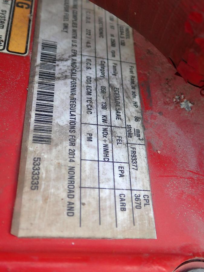 Used 2016 Cummins QSB 4.5 Turbo Diesel Engine CPL 3670