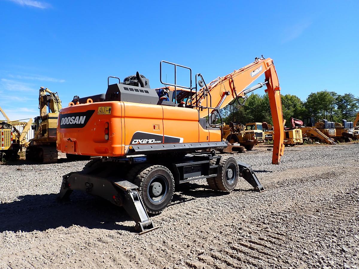 Used 2019 Doosan DX210WMH-5 Wheeled Excavator Material Handler