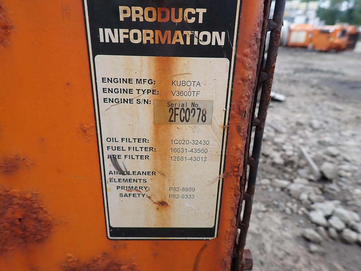 Used Kubota V3600-T-ET02 Turbo Diesel Engine POWER UNIT w/ PTO Clutch