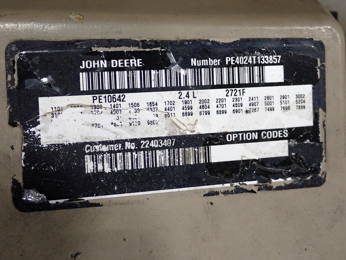 Used 2007 John Deere 4024TF270 Diesel Engine 1900 HOURS!