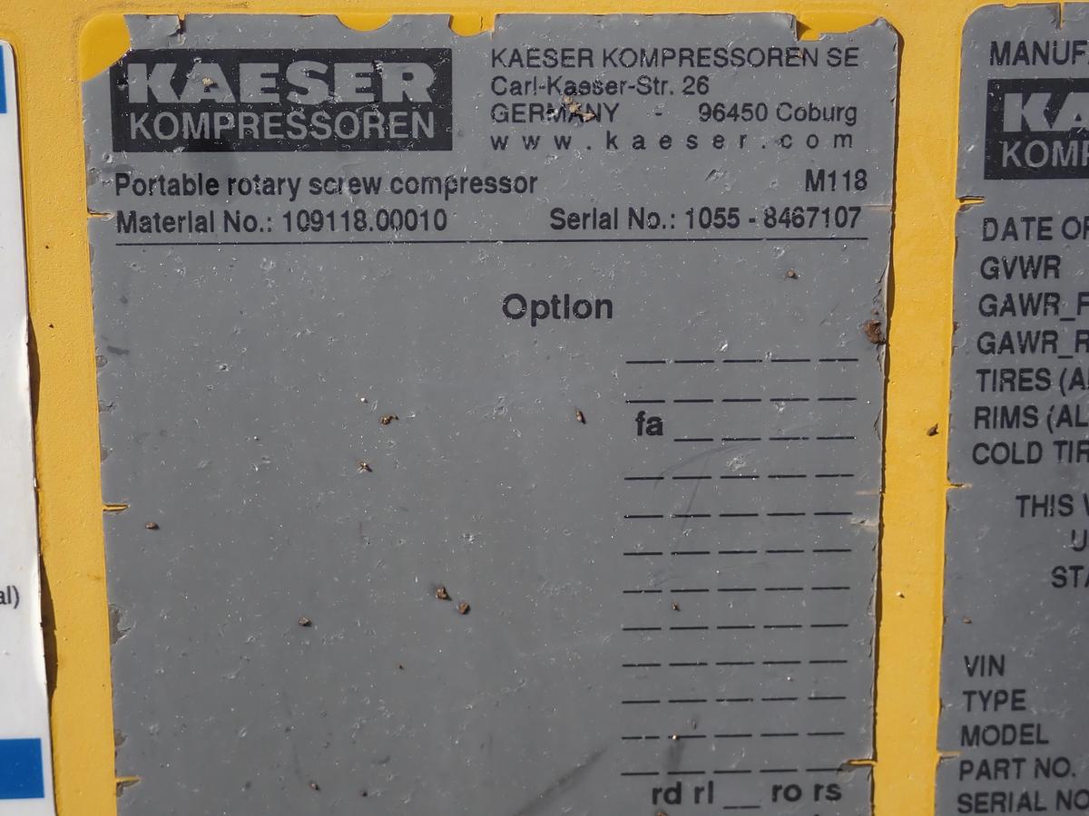Used 2022 Kaeser M118 Mobilair 405 CFM Air Compressor 