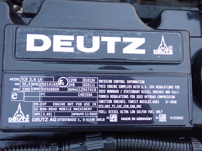 2022 DEUTZ TCD3.6 L4 Diesel Engine FACTORY NEW
