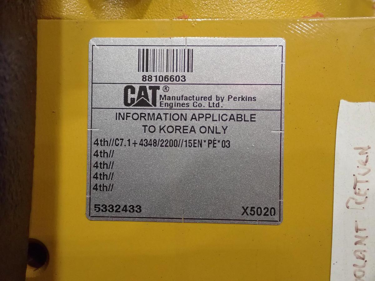 Used 2019 CAT C7.1 Turbo Diesel Engine 101 HOURS! AR # 533-2433