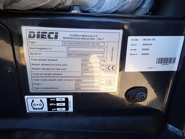 2024 Dieci Hercules 130.10 30K Telehandler UNUSED!
