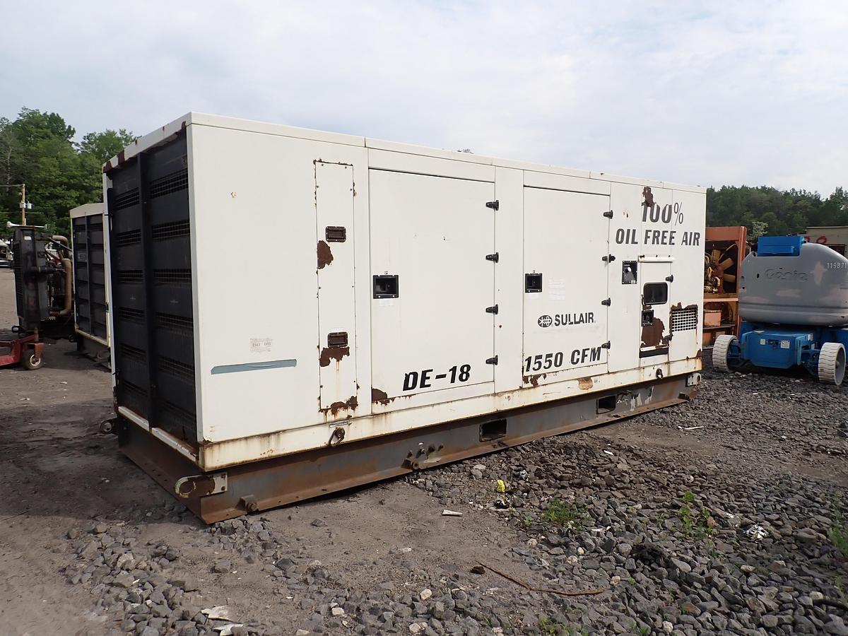 Used 2003 Sullair DE18 1550 CFM Oil Free Air Compressor CAT C16 8716 HRS