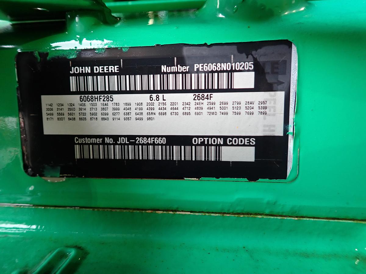 Used John Deere 6068HF285 Diesel Engine Power Unit 851 HOURS
