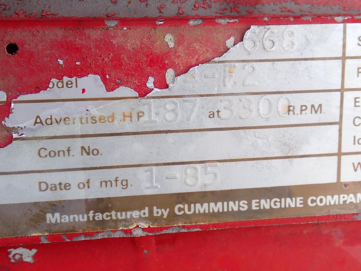 Used 1986 Patterson 8x6 YR Diesel Fire Pump CUMMINS V504 818 HOURS