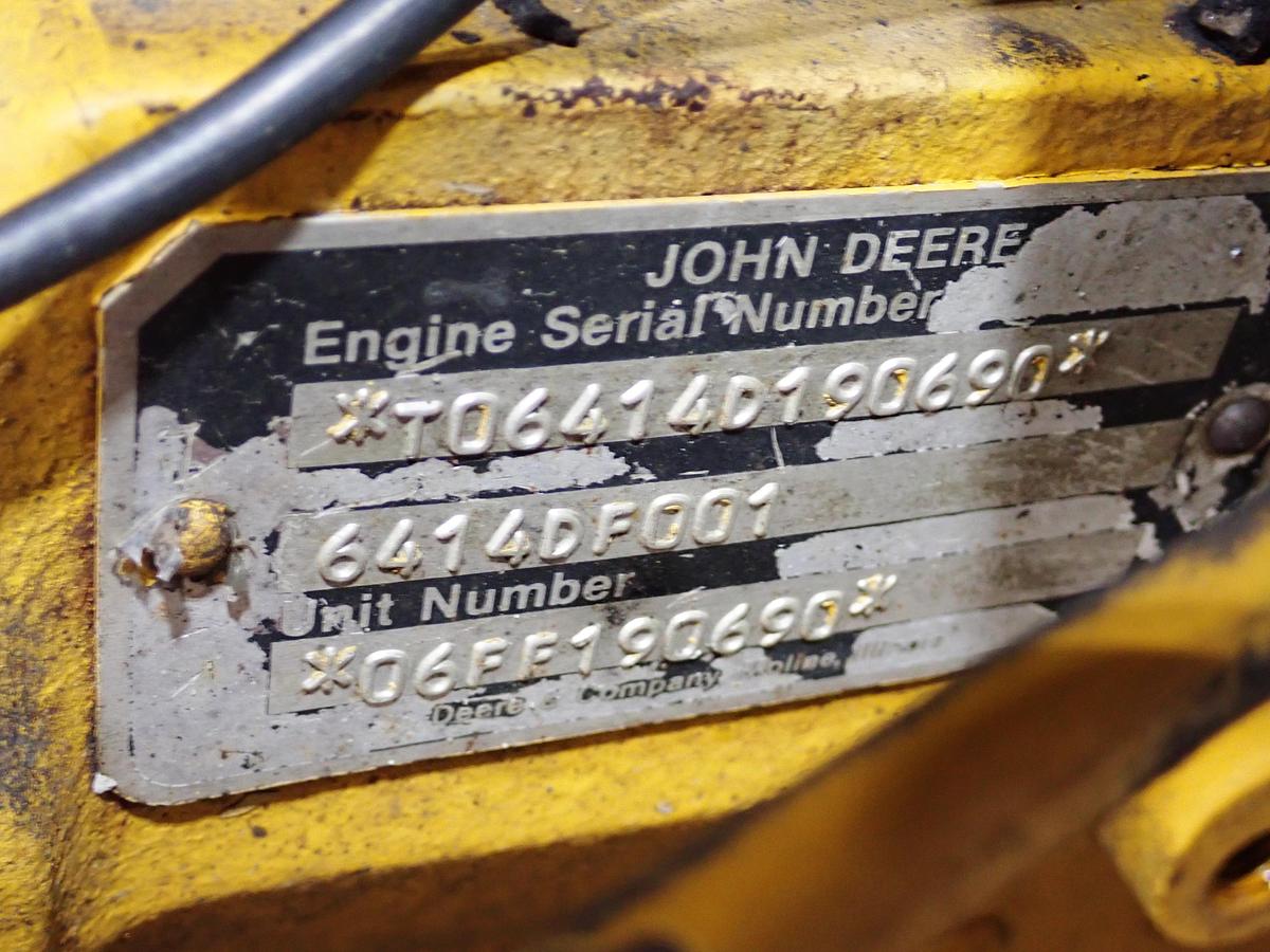 Used John Deere 6414DF001 Diesel Engine POWER UNIT! 6414
