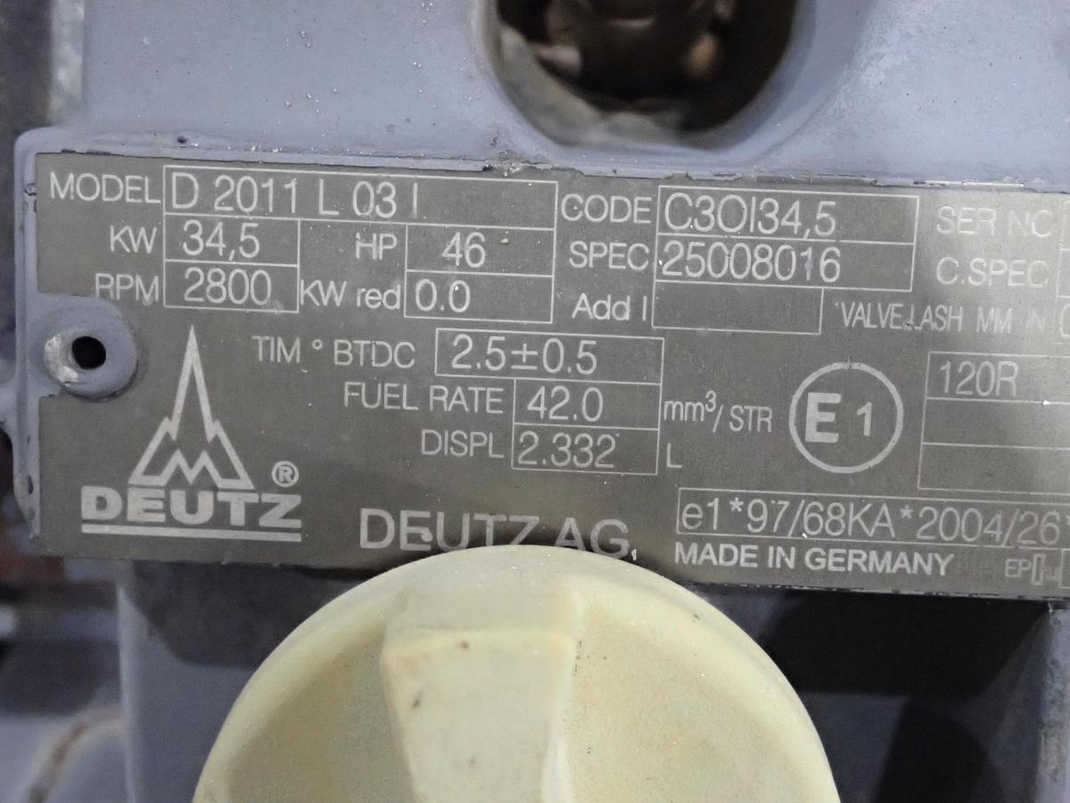 Used 2010 Deutz D2011 L03I Diesel Engine POWER UNIT