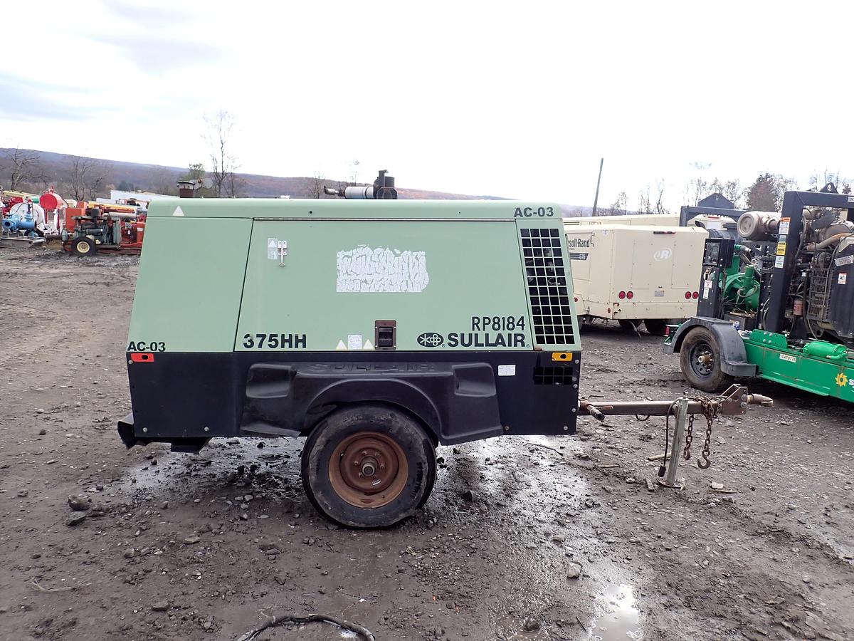 Used 2008 Sullair 375HH 375 CFM Air Compressor 200 PSI 49 ORIGINAL HOURS!