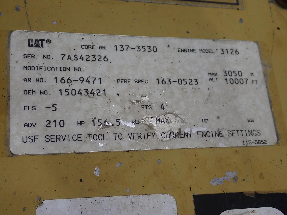 Used 1998 CAT 3126B Diesel Engine AR # 166-9471