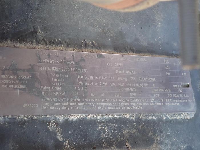Used 2011 Cummins QSB 4.5 Diesel Power Unit CPL 8754 1175 HOURS