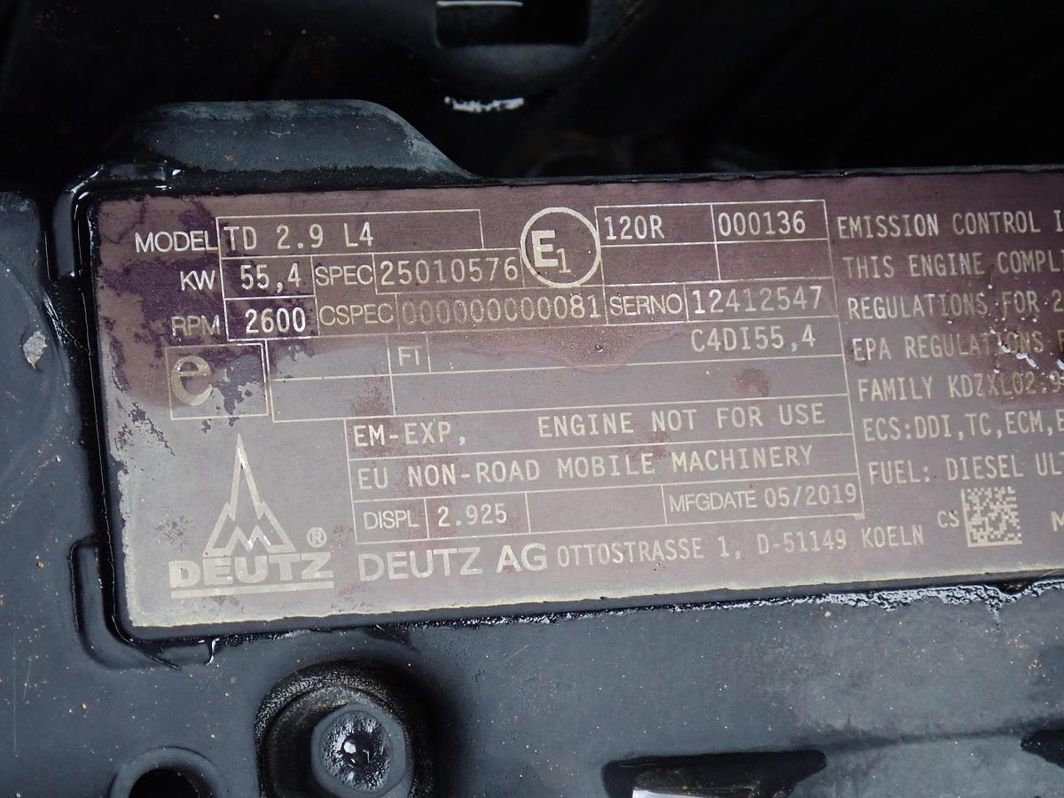 Used 2019 DEUTZ TD2.9 L4 Diesel Power Unit