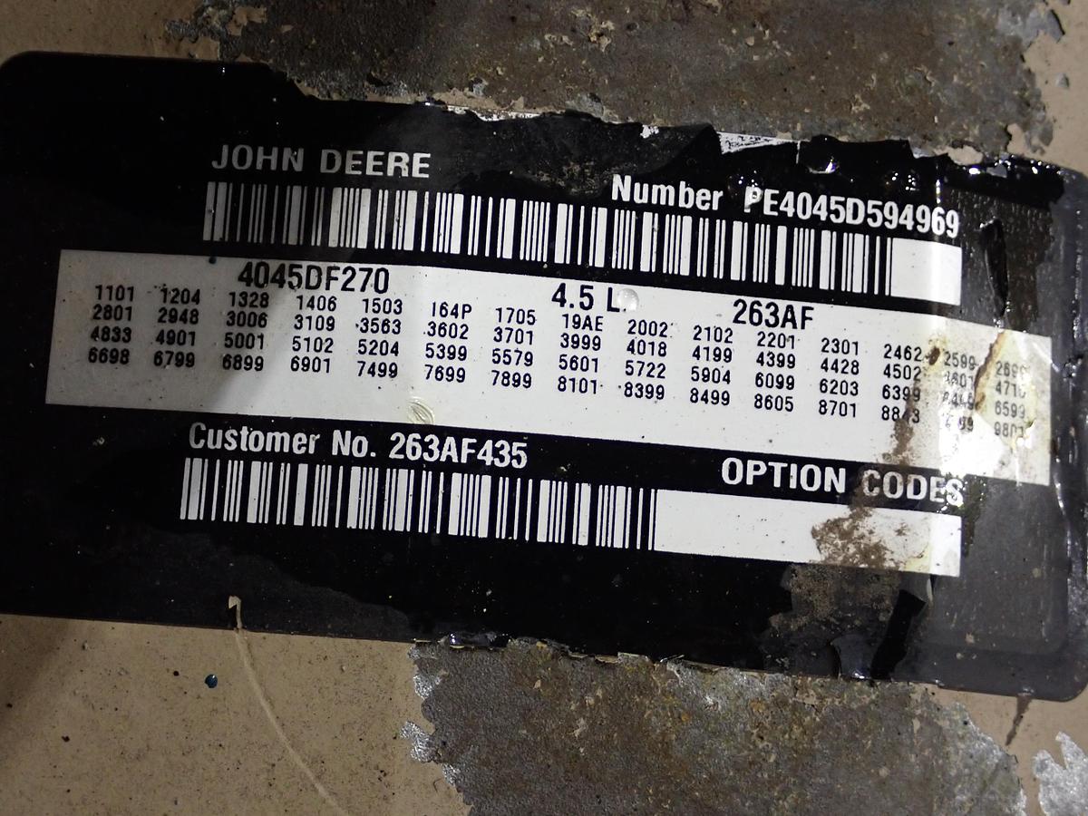 Used 2006 John Deere 4045DF270 Diesel Engine