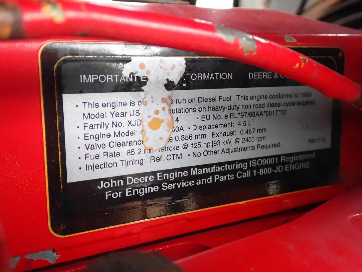 Used 1999 John Deere 4045TF250 Diesel Engine POWER UNIT w/ PTO CLUTCH