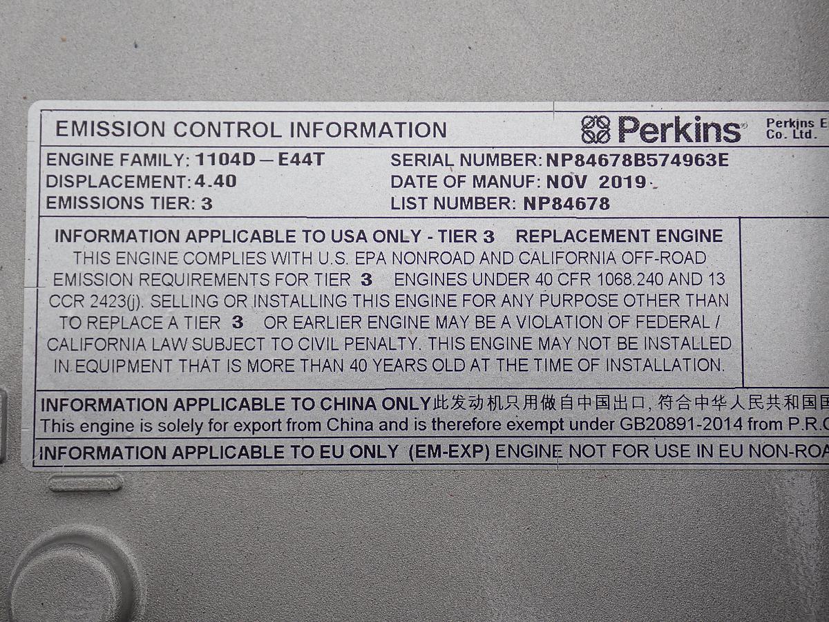 2019 Perkins 1104D-E44T Turbo Diesel Engine NP84678