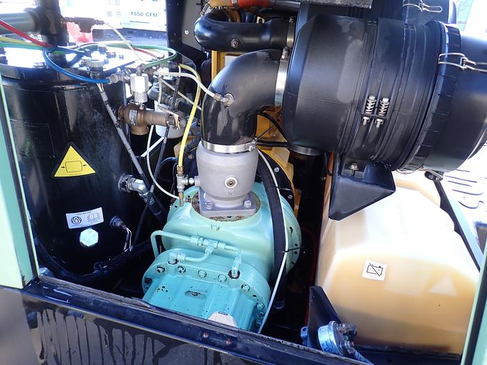 Used 2017 Sullair 375HDPQ 375 CFM Air Compressor JOHN DEERE DIESEL