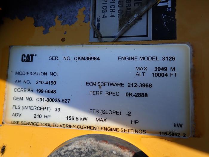 Used 2001 CAT 3126E Truck Engine FRAMECUT 210 HP