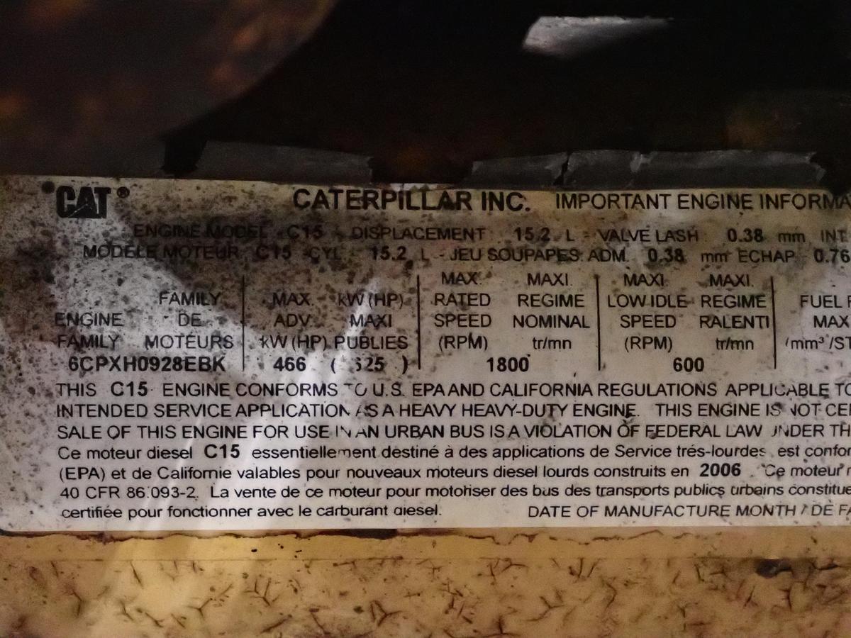 Used 2006 CAT C15 Twin Turbo Diesel Engine NXS 435 HP