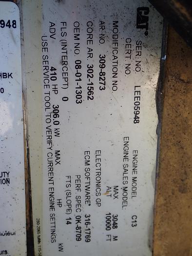 Used 2007 CAT C13 Diesel Truck Engine LEE 410 HP