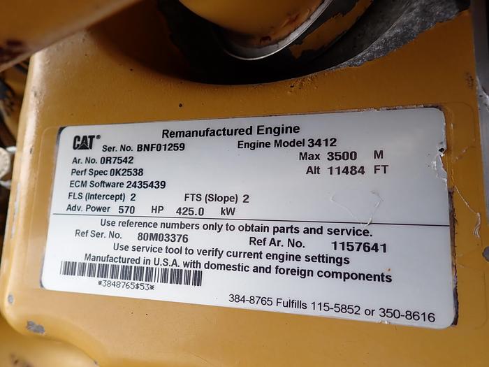 Used 2017 CAT 3412E Diesel Engine A/R 115-7641 D10R