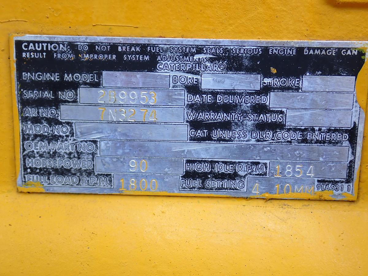 Used CAT 3304 PC Turbo Diesel Engine Power Unit 1418 HOURS