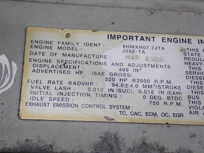 Used 2006 Hino J08E-TA