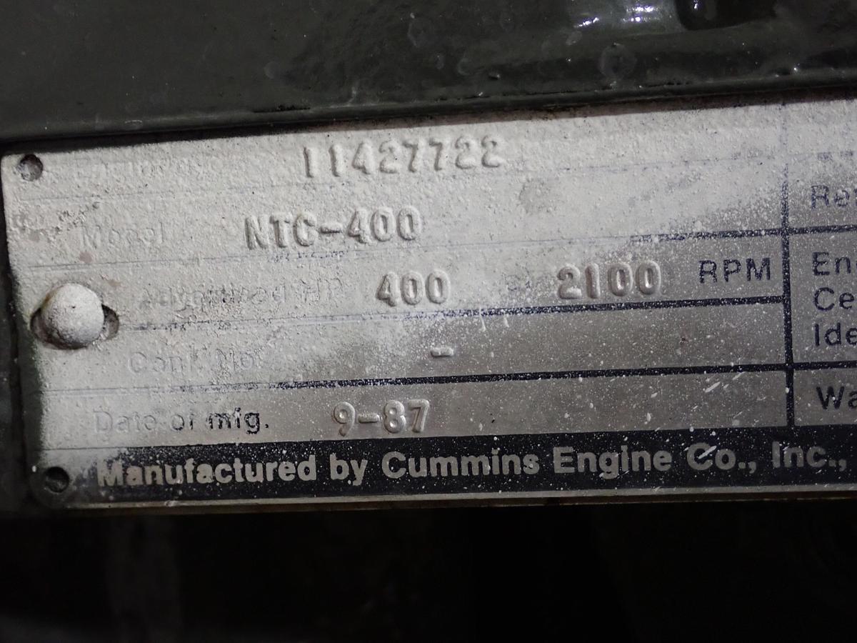 1987 Cummins NTC-400 Diesel Engine CPL 0891 UNUSED SURPLUS!