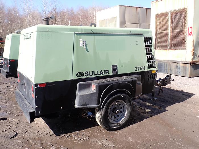 Used 2017 Sullair 375HDPQ 375 CFM Air Compressor JOHN DEERE DIESEL