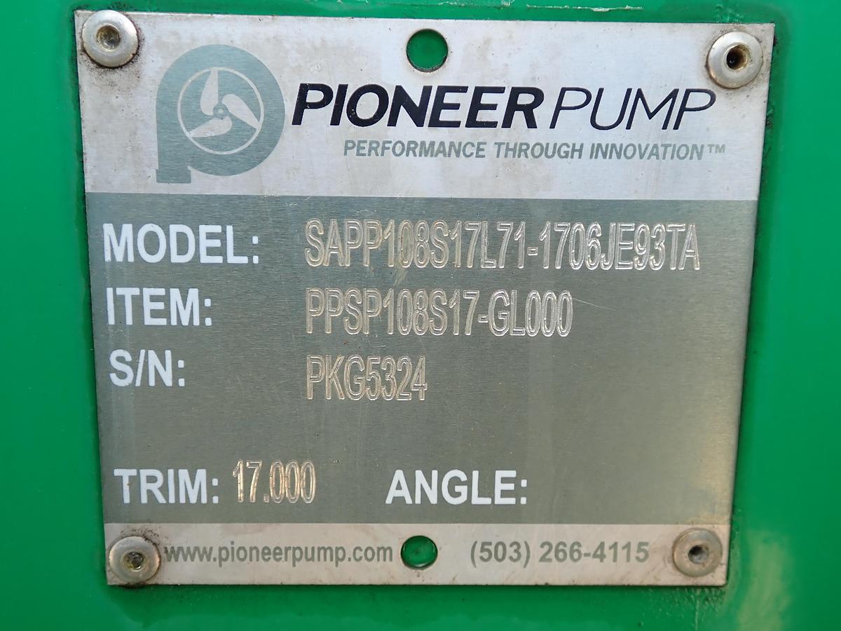 Used 2018 Pioneer SAPP108S17L7 10x8 Enclosed Water Pump