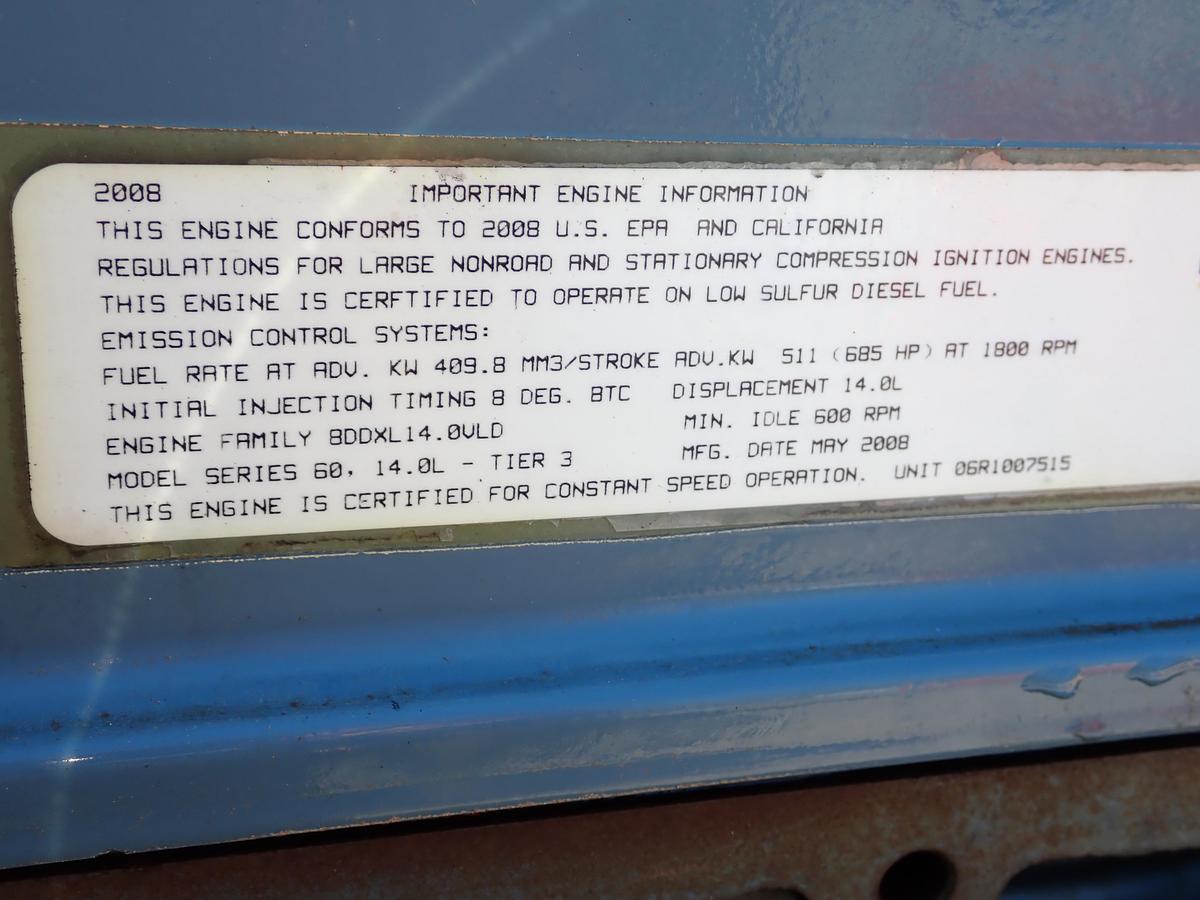 Used 2008 Detroit Diesel 14 Liter 685 HP Industrial Power Unit