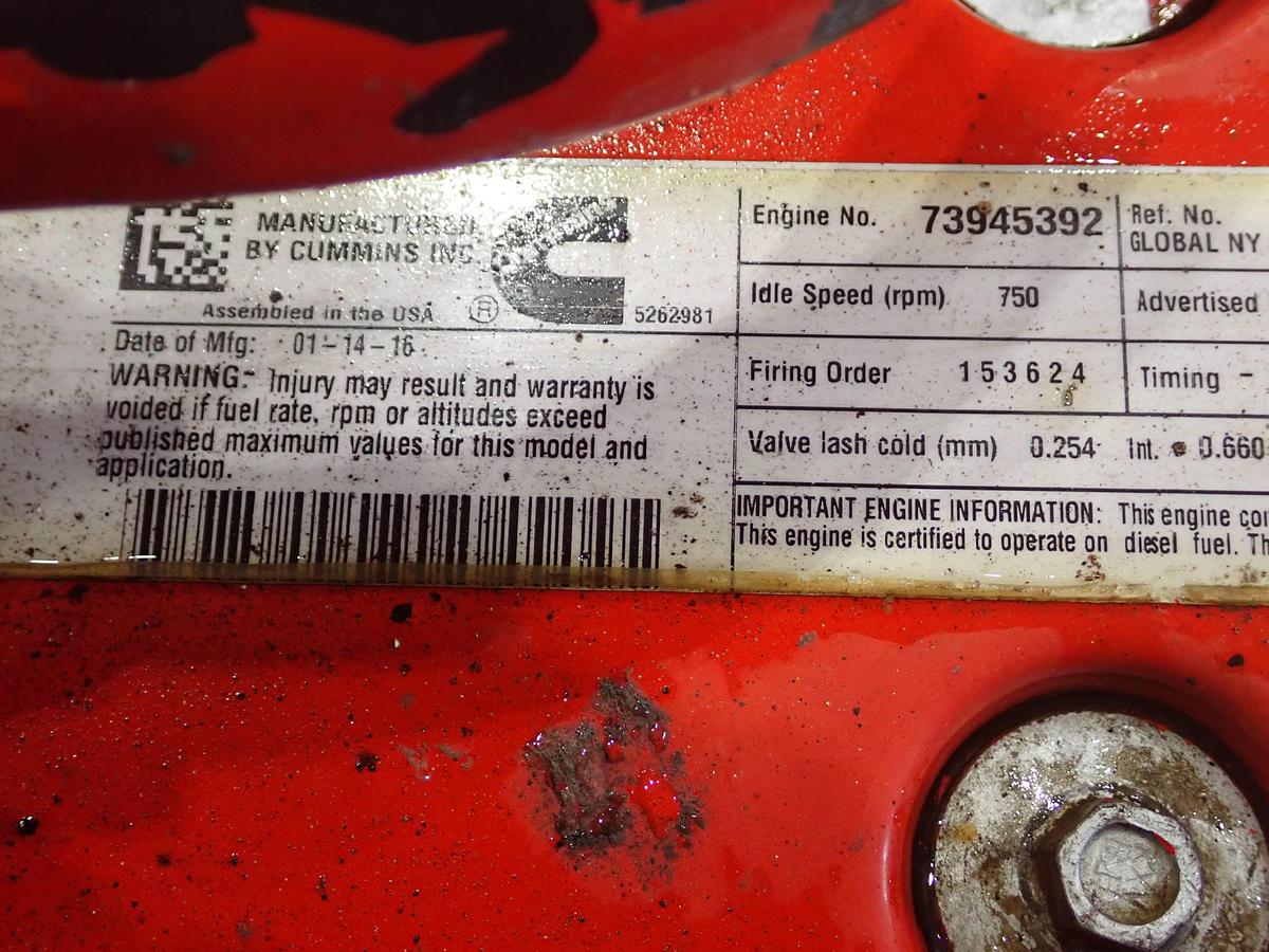Used 2016 Cummins ISB 280 6.7 Liter Diesel Engine