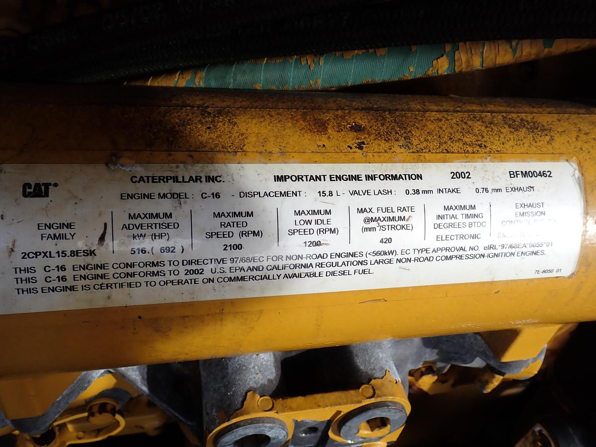 Used 2004 Sullair DE18 1550 CFM Oil Free Air Compressor CAT C16 5281 HRS