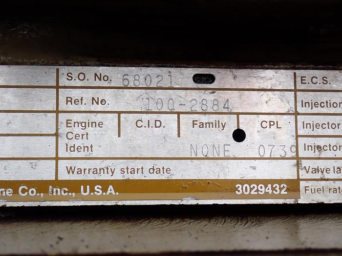 Used 1990 Cummins KTTA19-G1 Generator Set LOW HOURS!