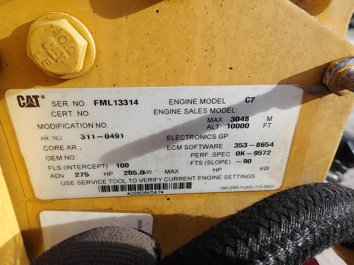 Used 2010 CAT C7 Diesel Truck Engine MILITARY SURPLUS 330 HP FML