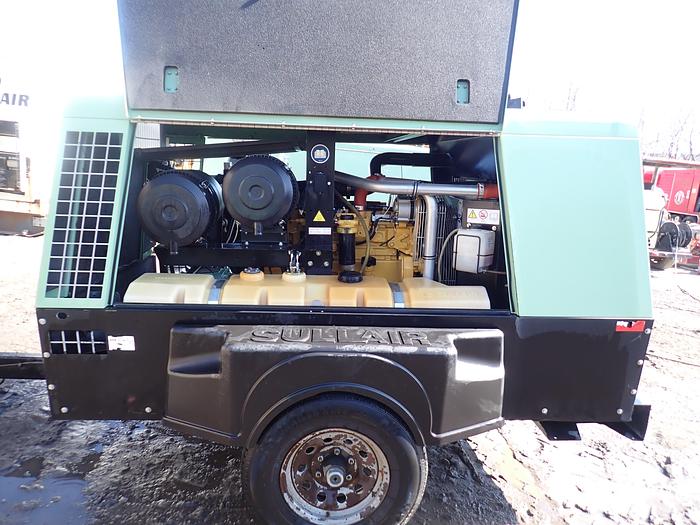 Used 2017 Sullair 375HDPQ 375 CFM Air Compressor JOHN DEERE DIESEL